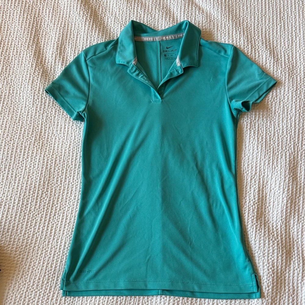 Nike Women's Turquoise Short Sleeve Polo